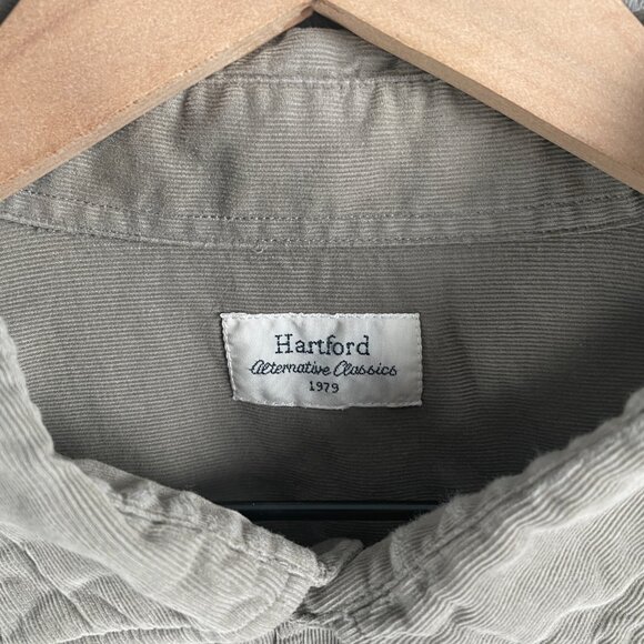 Hartford Alternative Classics 1979 Corduroy Mens L Green Long Sleeve Button Up - Picture 3 of 8